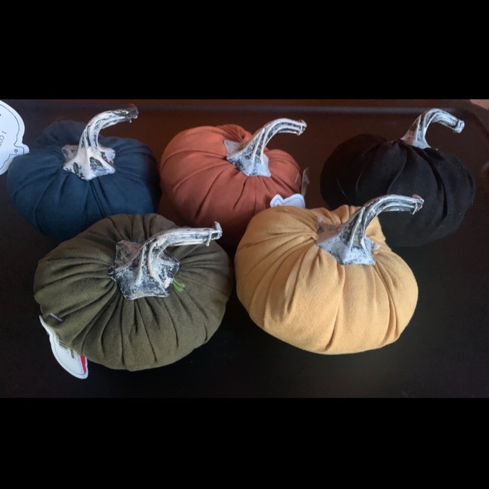 5 Suede Pumpkins 5 inch Bowl Filler Farmhouse Decor Fall Halloween Thanksgiving
